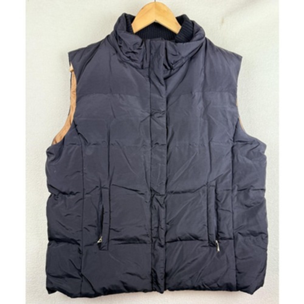 Liz Claiborne Vest Womens XL Black Puffer Quilted Zip Pockets Lined Warm Winter